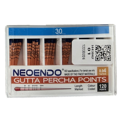 NeoEndo 120 Points 4% Gutta Percha | Length Marked and Color Coded