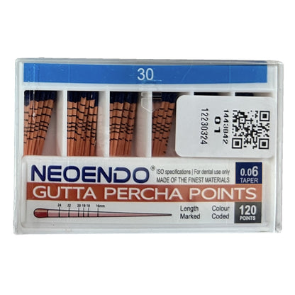NeoEndo 120 Points 6% Gutta Percha | Length Marked and Color Coded