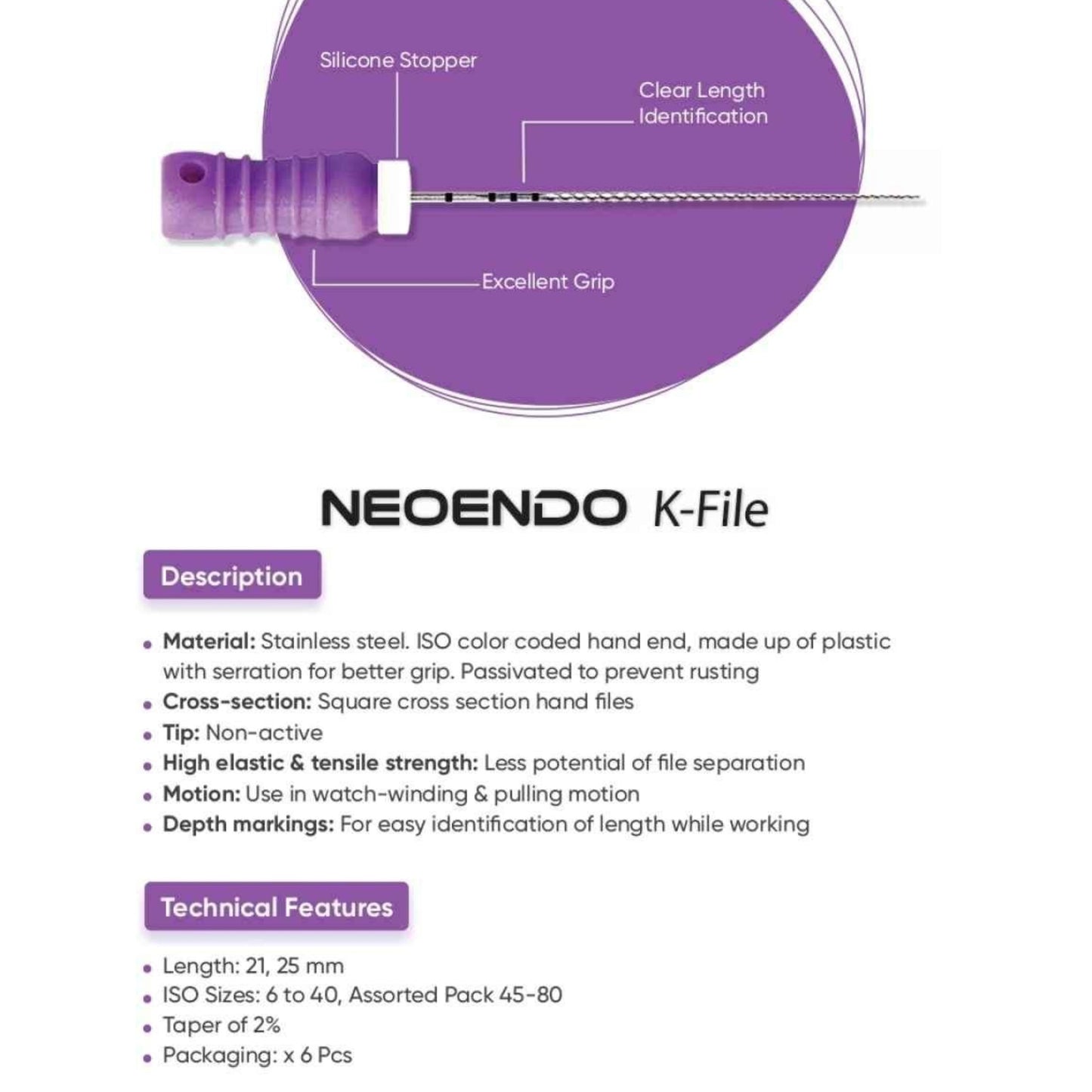 NeoEndo 25MM Hand K-File