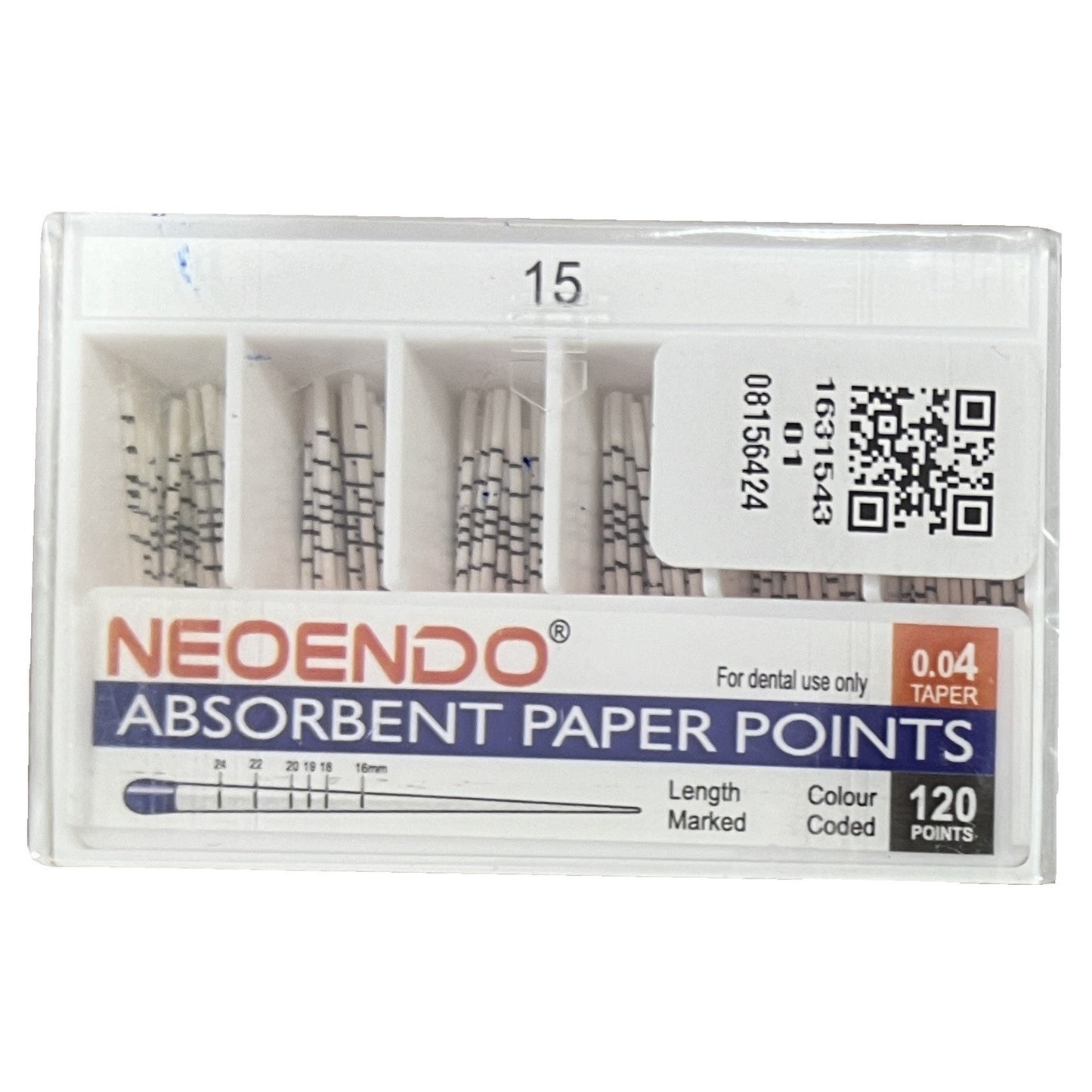 NeoEndo 4% 120 Paper Points | Length Marked and Color Coded