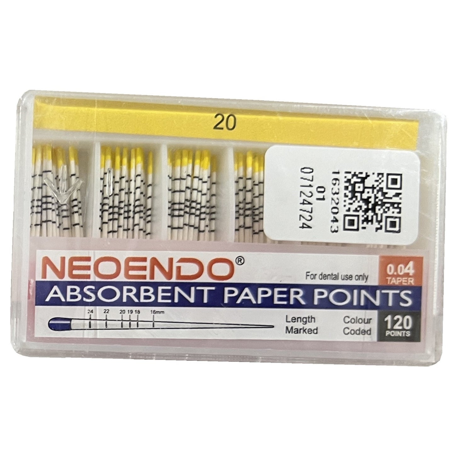 NeoEndo 4% 120 Paper Points | Length Marked and Color Coded