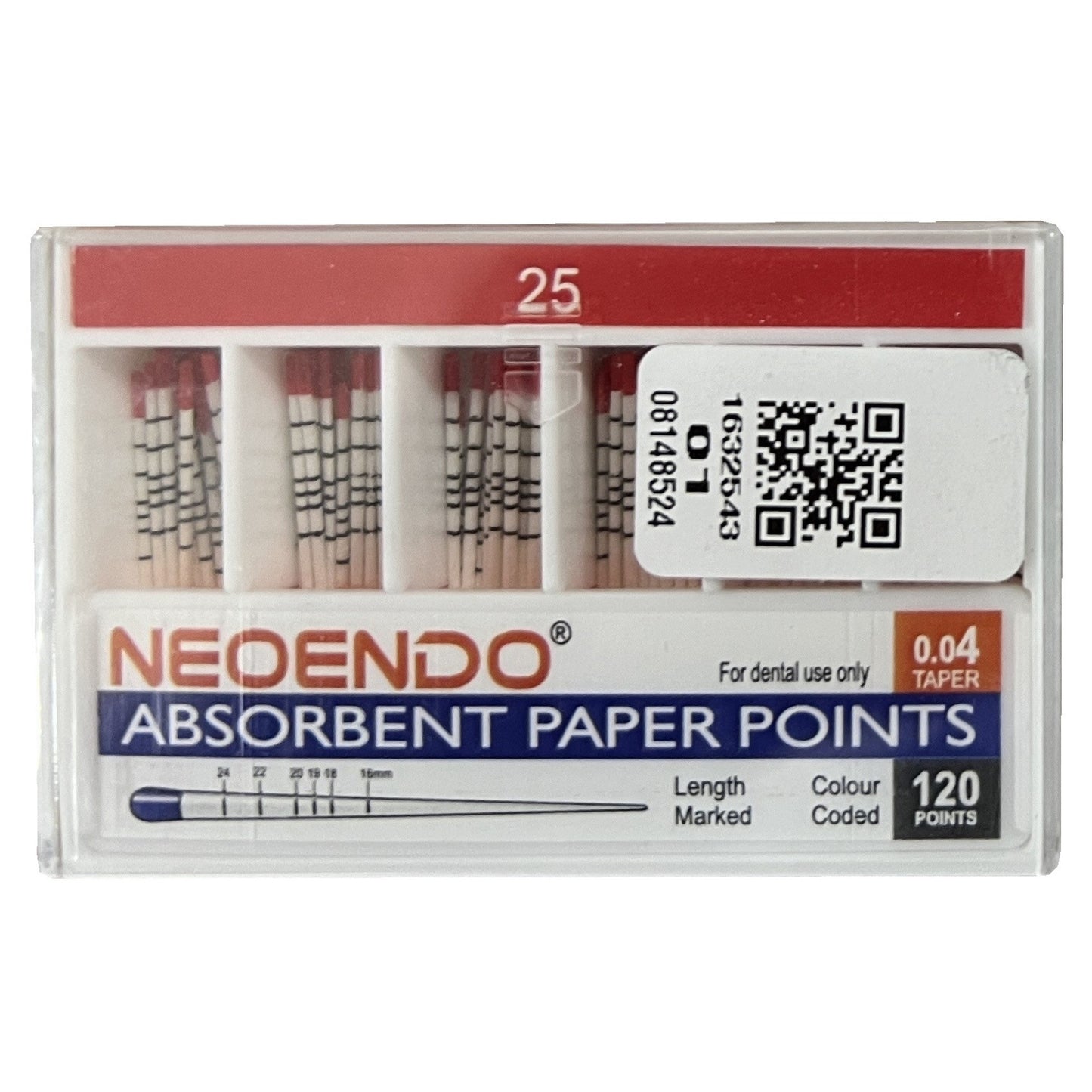 NeoEndo 4% 120 Paper Points | Length Marked and Color Coded