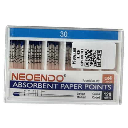 NeoEndo 4% 120 Paper Points | Length Marked and Color Coded