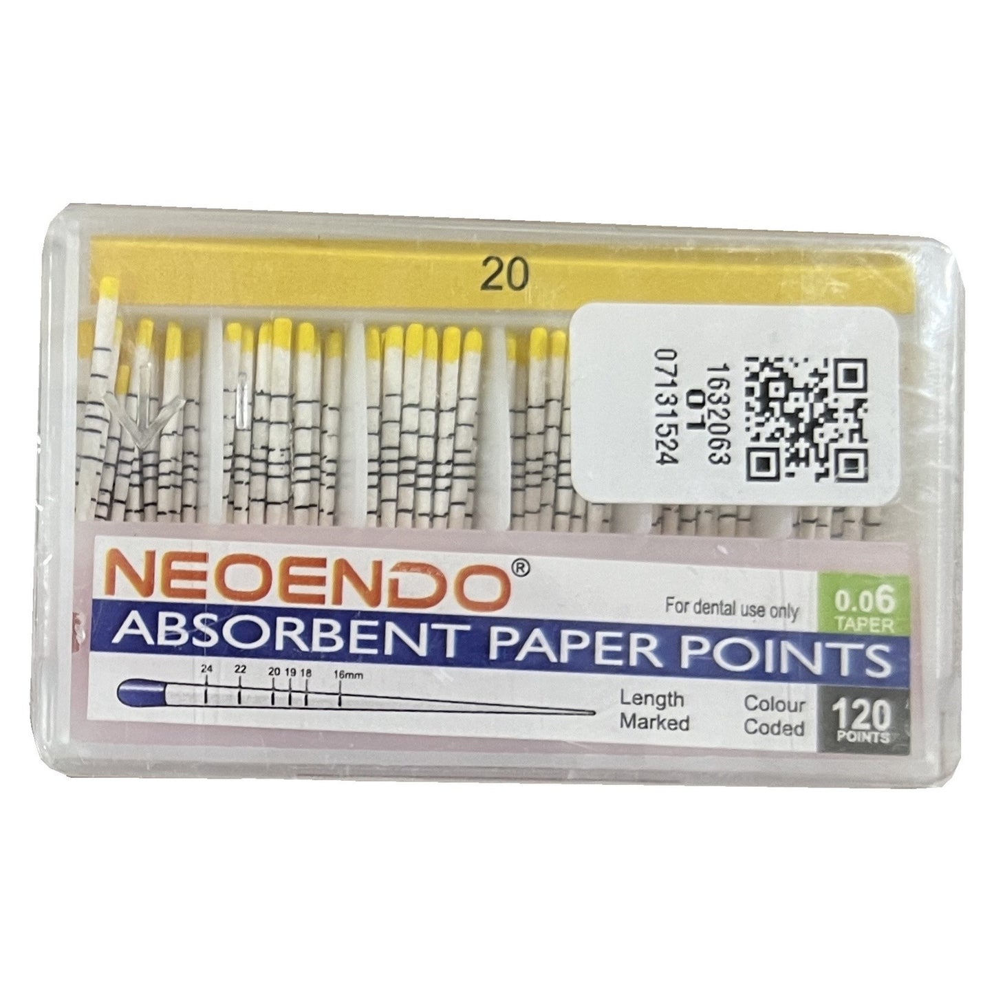 NeoEndo 6% 120 Paper Points | Length Marked and Color Coded