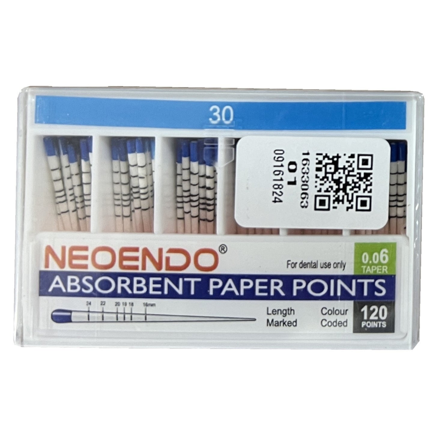 NeoEndo 6% 120 Paper Points | Length Marked and Color Coded