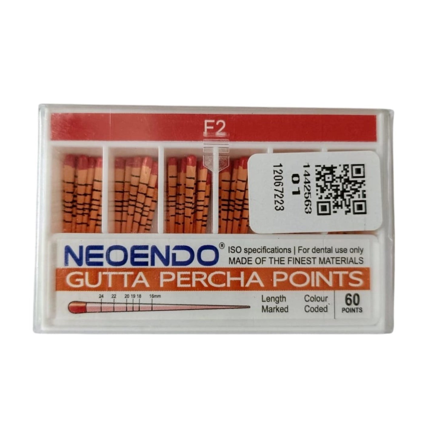 NeoEndo Protaper F1, F2, F3 GP Points | Length Marked, Color Coded Gutta Perch Points