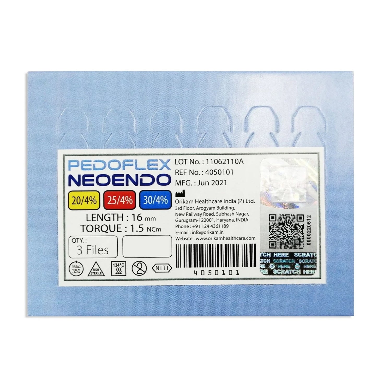 NeoEndo PedoFlex Rotary Files 16MM – Assorted Pack of 3