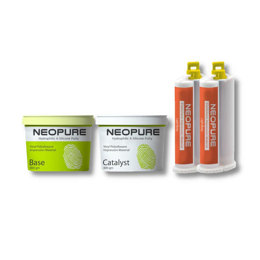 ORIKAM Neopure A-Silicone Impression Material Kit | 400GM X 2 Tub + 78GM X 2 Cartridges | Impression Material
