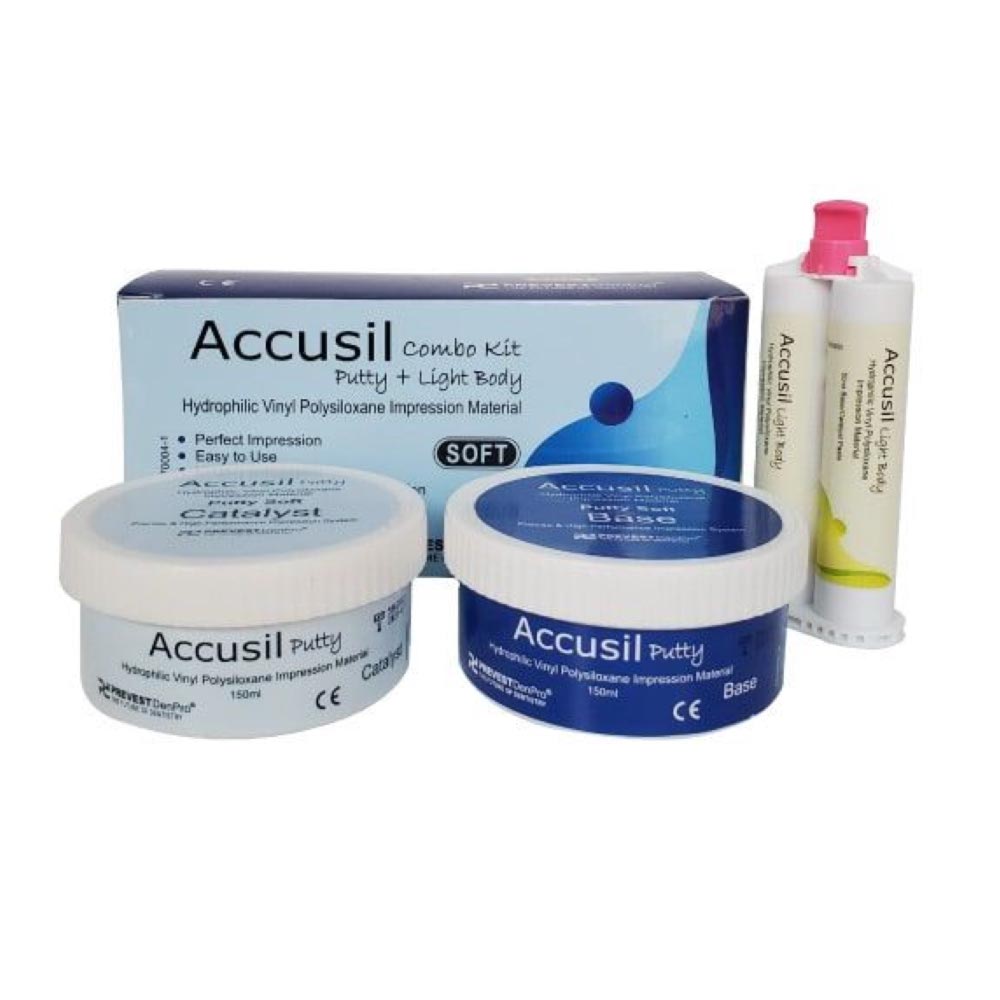 Prevest Denpro Accusil Combo Kit | Hydrophilic Vinyl Polysiloxane Impression Material Putty & Light Body