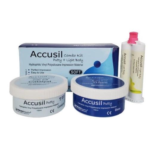 Prevest Denpro Accusil Combo Kit | Hydrophilic Vinyl Polysiloxane Impression Material Putty & Light Body