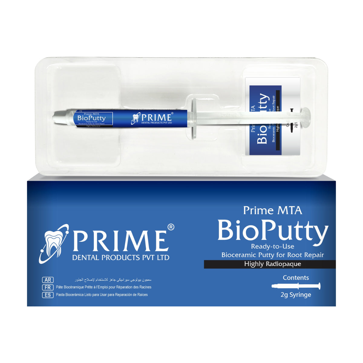 Prime Dental MTA Bio Putty  Pre-Mixed Bioactive Endodontic Repair Material (2g Syringe)