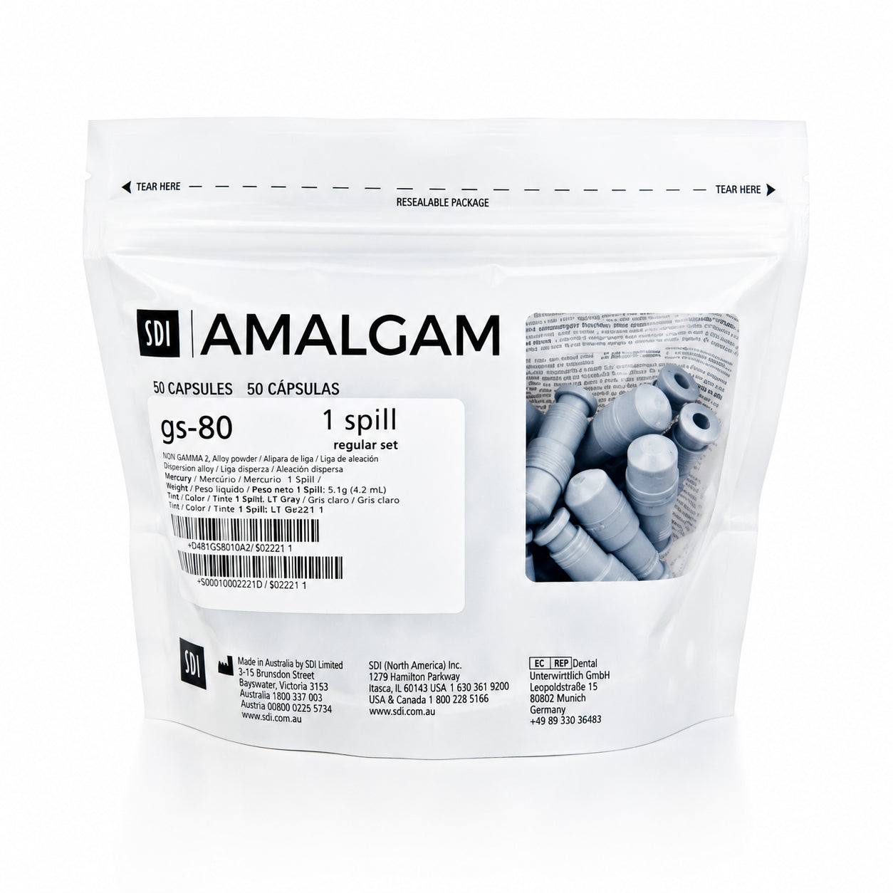 SDI GS 80 Dental 1 Spill Amalgam 50 Capsules