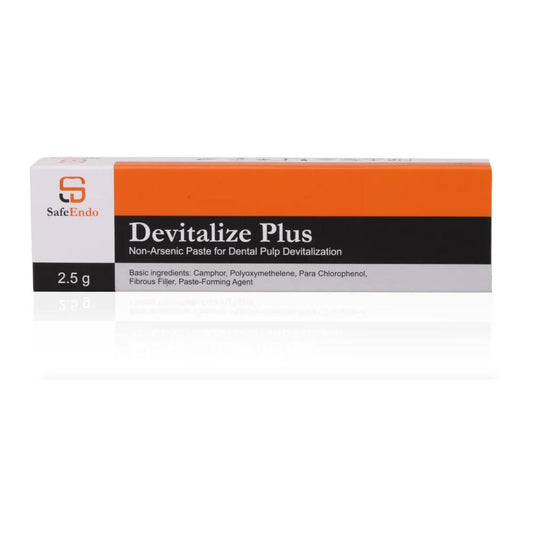 SafeEndo Devitalize Plus 2.5gm Syringe | Non-Arsenic Dental Pulp Devitalizer.