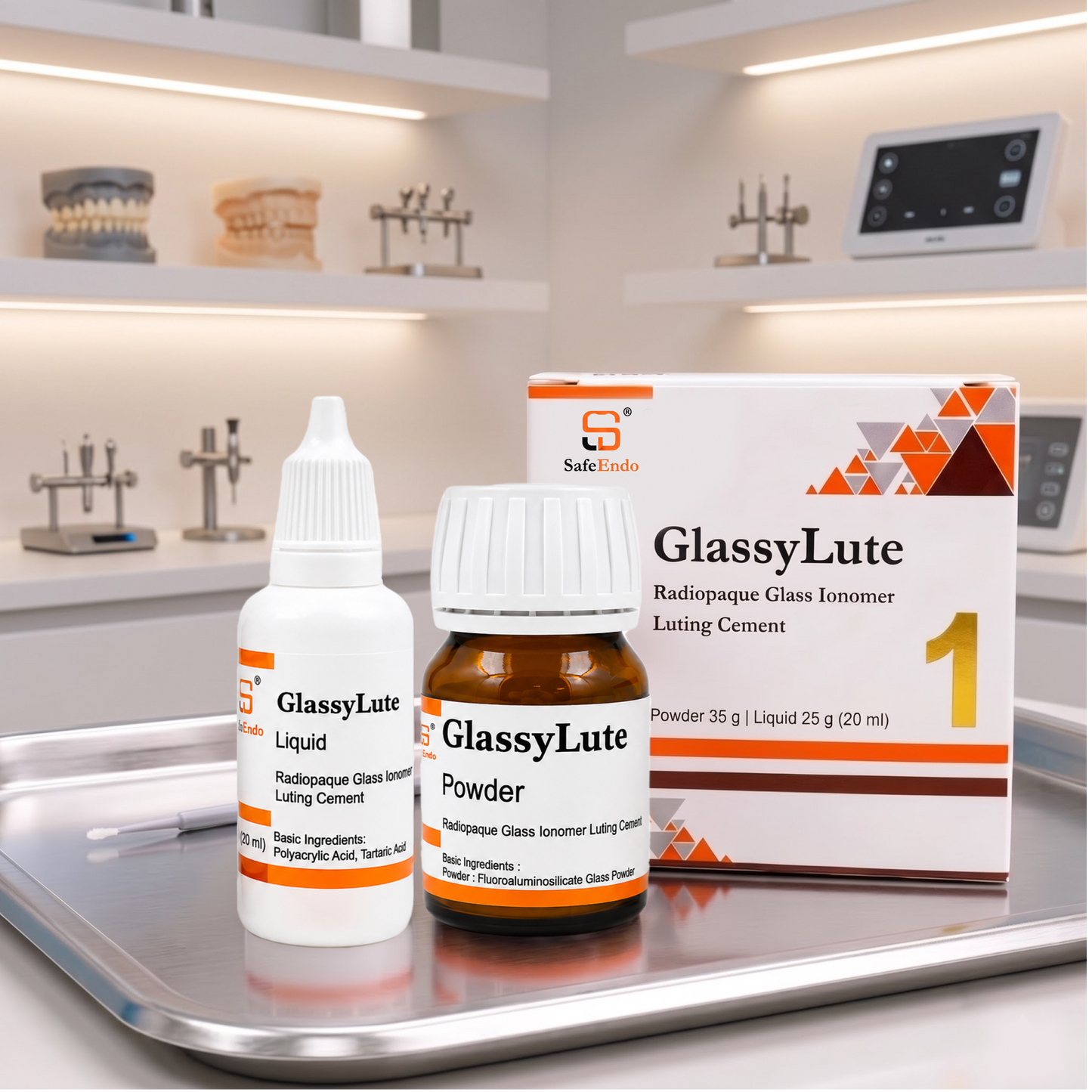 SafeEndo GlassyLute Luting GIC | Glass Ionomer Cement for Luting