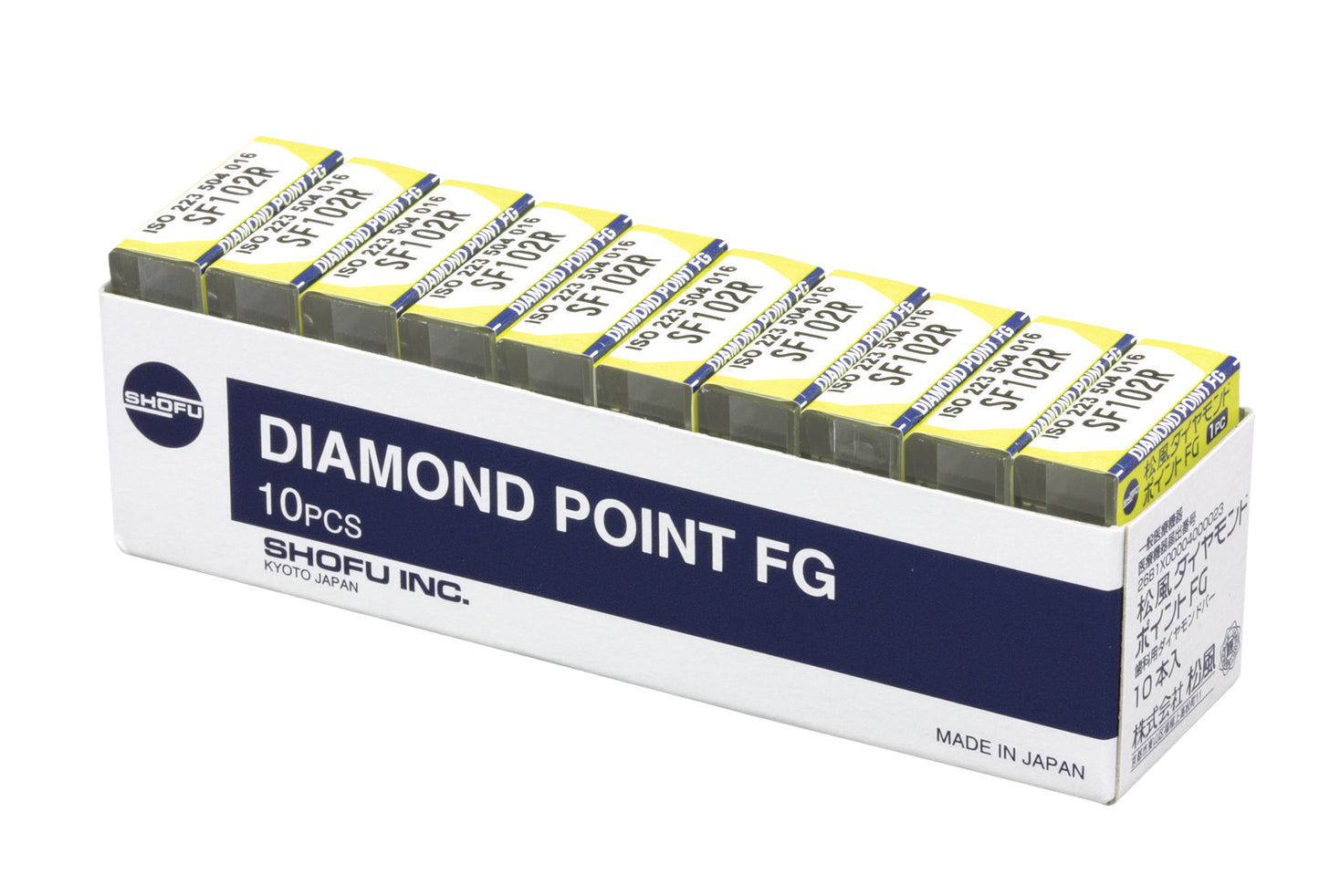SHOFU Diamond Bur FG - Superfine Grit (Yellow Banded Shank)