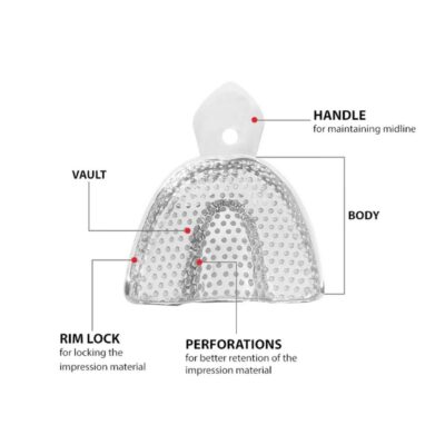JENIN Plus Dentulous Upper U1 Perforated Rim Lock Impression Trays - Image 4