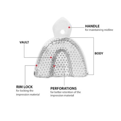 JENIN Plus Dentulous Upper U3 Perforated Rim Lock Impression Trays - Image 4